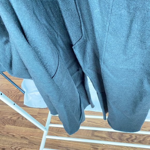 Sarah Pacini Charcoal Grey Long Sweater Jacket Zip Cardigan Size 2 - Picture 7 of 12